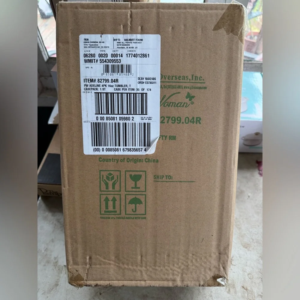 The Pioneer Woman Adeline 16-Ounce Teal Emboss Glass Tumblers, Set of 4 - Picture 5 of 6